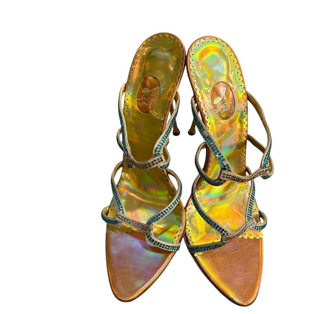 Vero Cuoio Gold and Blue Strappy Sandals